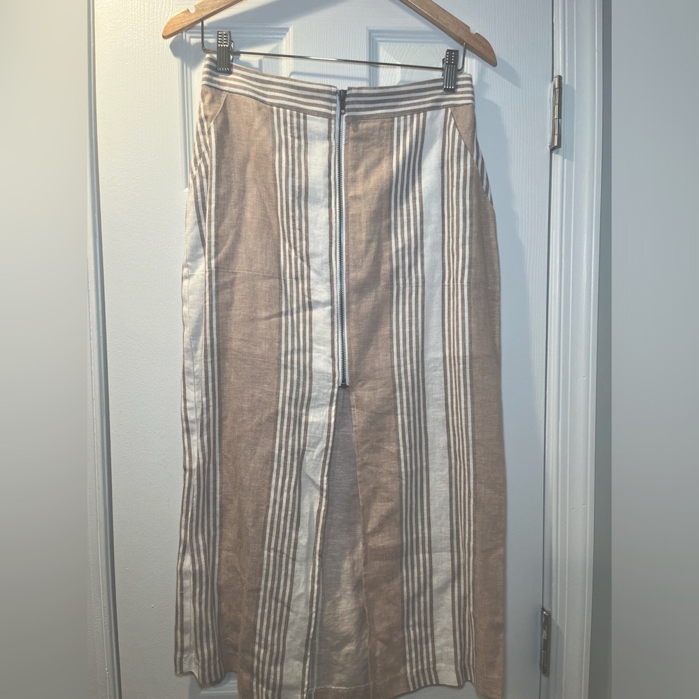 NEW BCBG Striped Linen Skirt